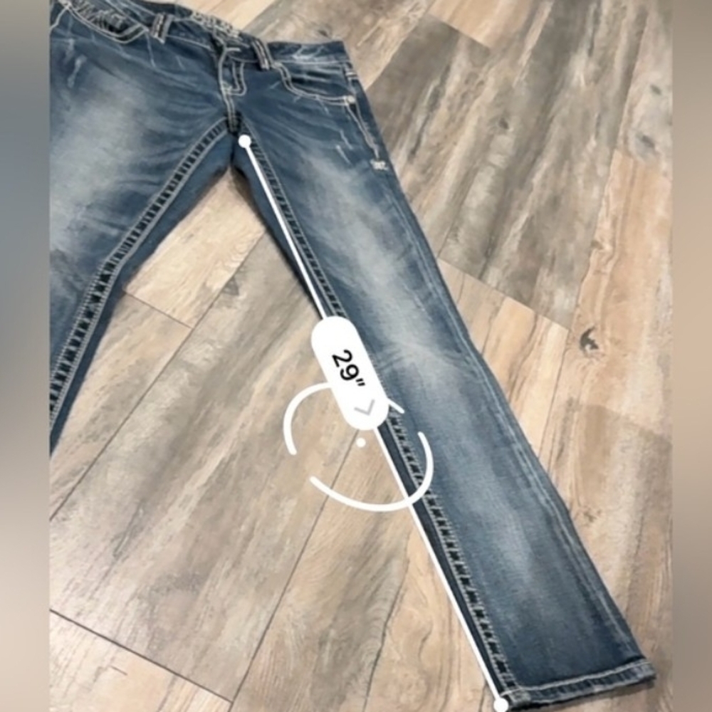 Miss Me Blue Bootcut Jeans with Embroidered Back Pockets - Picture 9 of 9